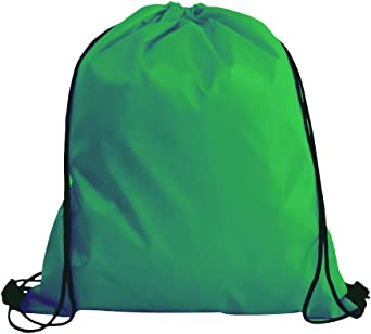 Deidentified Green Drawstring Bag with Grey String RRP £2.49 CLEARANCE XL 59p or 2 for £1